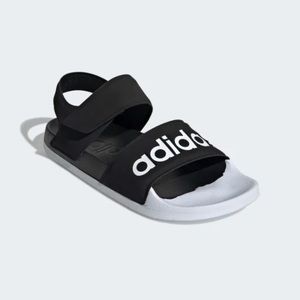 RESERVED NWT ADIDAS Black White Adilette Sandals Unisex Men's Sz 9 Women's Sz 10